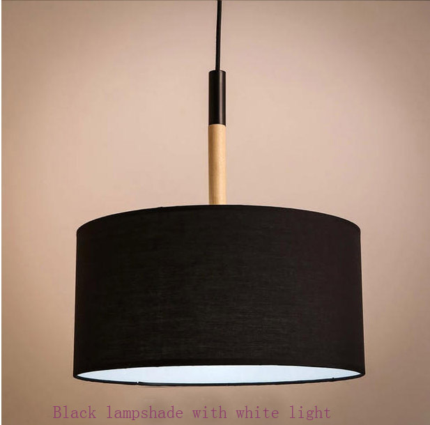 modern led pendant lights fitting for dining room black white lampshade wood industrial pendant lamps for kitchen bedroom lighti