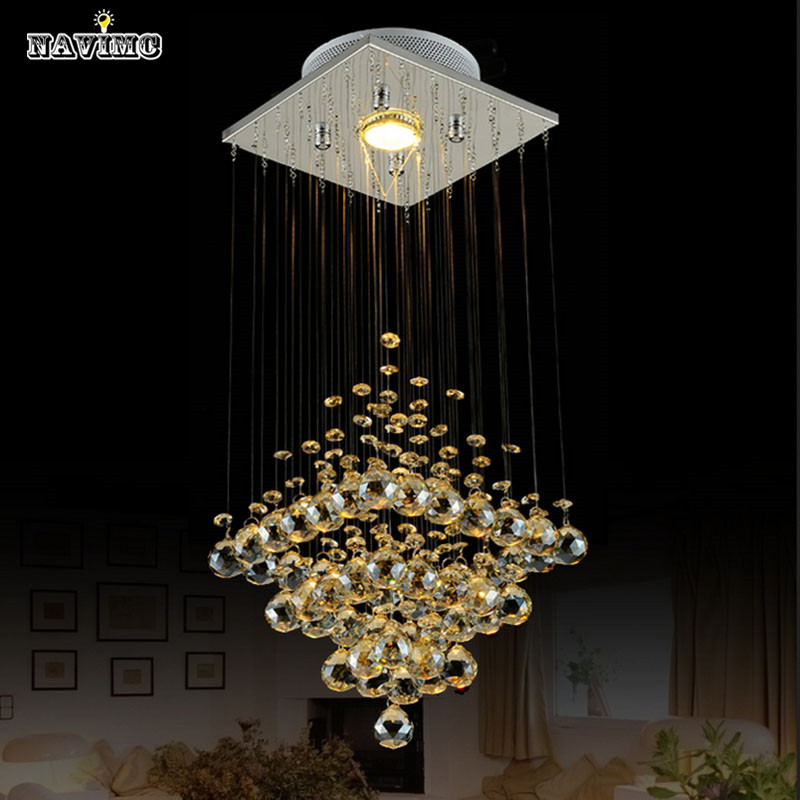 modern luxury chandelier lighting fixture hanging cord pendant lamps amber crystal luminaire for entrance way,aisle ,corridor