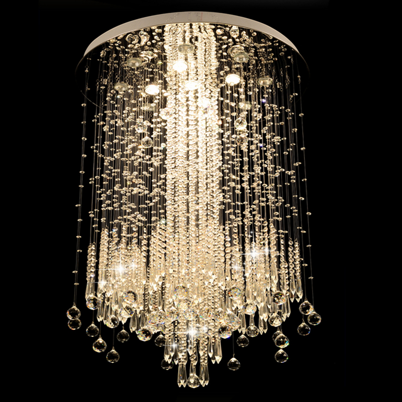 modern minimalist led vanity long stair crystal chandelier light fixture for living room large luxury el hall foyer lamp