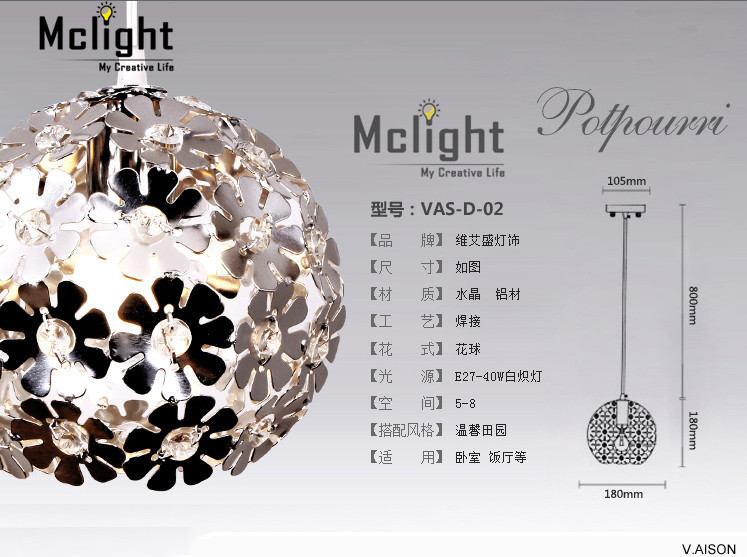 modern silver flower crystal chandelier light fixtue aluminum dining crystal light for aisle, porch, hallway,bedroom mcp0502