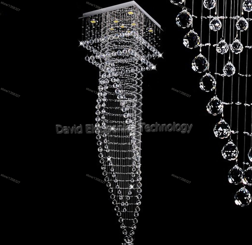 new nice modern contemporary chandelier crystal led lamp staircare lighting l60*w60*h250cm