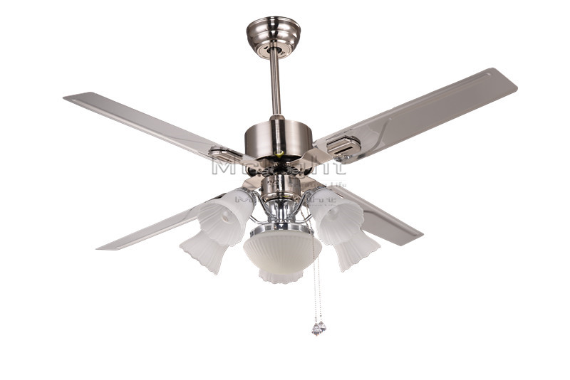 vintage ceiling fans with 6 light kits for restaurant coffee house living room lamp 48 inch 5 stainless blade fixture