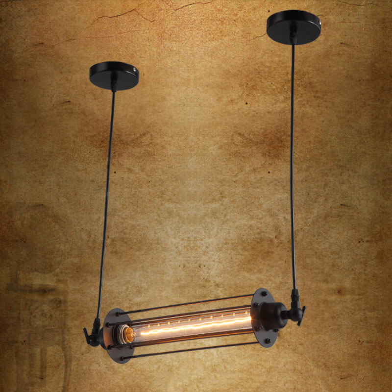 vintage loft black wrought iron pendant light for dining room restaurant lounge light fixture pendant lamp - Click Image to Close