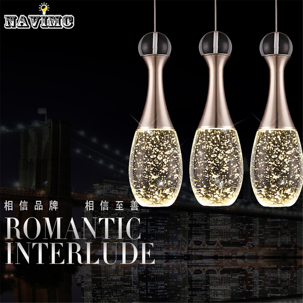 vintage pendant lamp modern led glass crystal bubble pendant light minimalist fashion hanglamp creative dinning room bar lamp