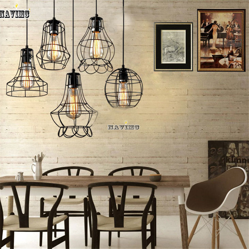 vintage retro single-head lampshade lighting industiral loft hanging light fixture for dinning room bar coffee