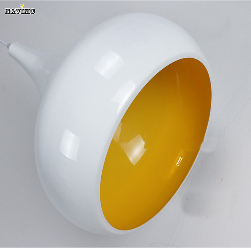 white modern pendant lights for bar cafe coffee house dining room lamp circular cone shape yellow simple lighitng fixture