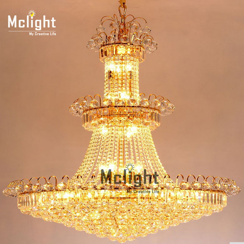 100cm luxury big europe large gold luster crystal chandelier light fixture classic light fitment for el lounge decoratiion