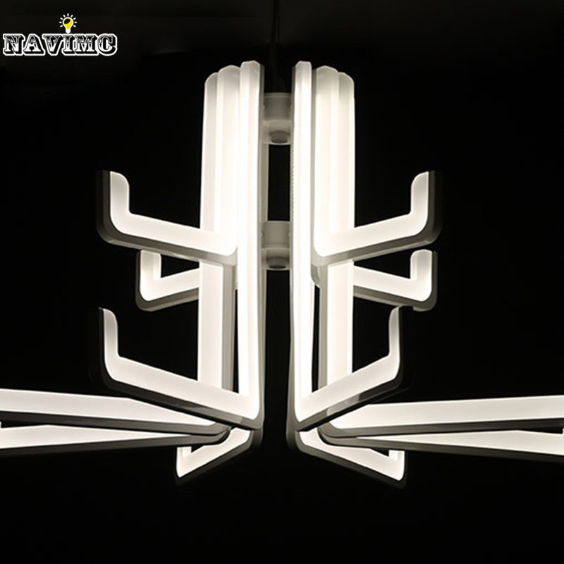 12 light led acrylic chandelier light fixture modern white led suspension hanging lamp