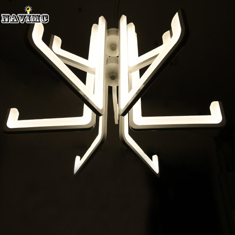 12 light led acrylic chandelier light fixture modern white led suspension hanging lamp