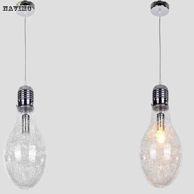 150mm*250mm brief personalized big bulb pendant light metal single-head glass bar counter aisle lights pendant lamps - Click Image to Close