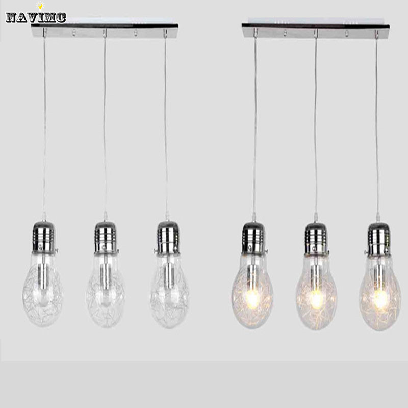 150mm*250mm brief personalized big bulb pendant light metal single-head glass bar counter aisle lights pendant lamps - Click Image to Close