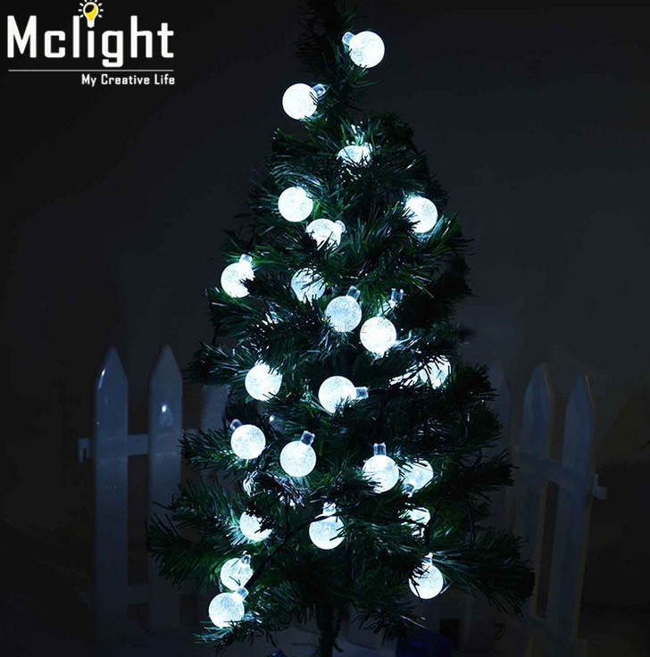 20 led solar powered ball led string lighting led fairy light for new year christmas party festival outdoor indoor decoration