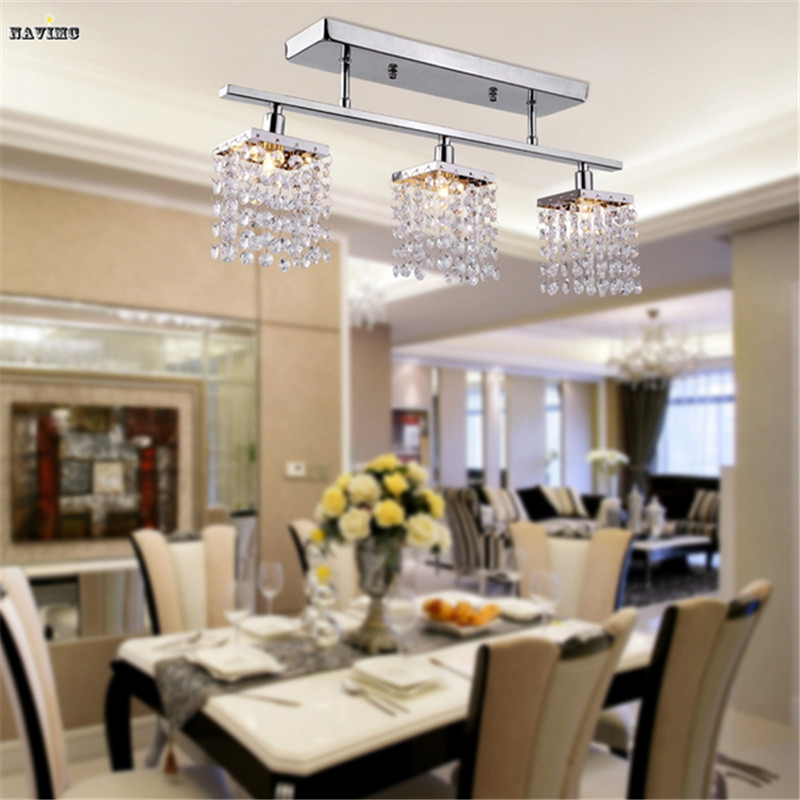 2015 crystal chandelier with 3pcs g9 lights lamp home decoration lighting - linear design for dinning room220-240v