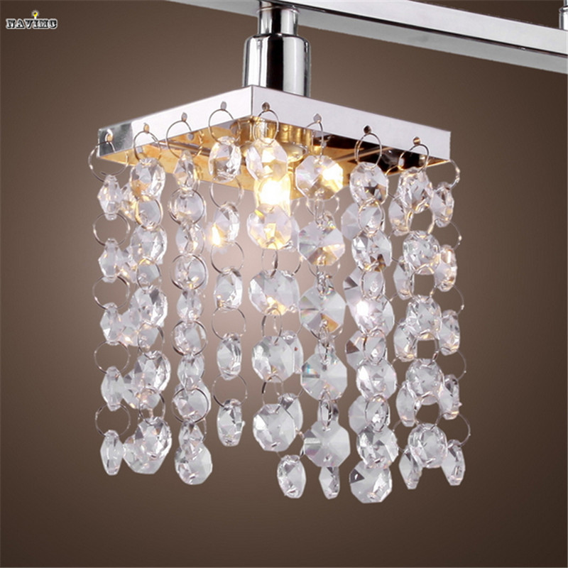 2015 crystal chandelier with 3pcs g9 lights lamp home decoration lighting - linear design for dinning room220-240v