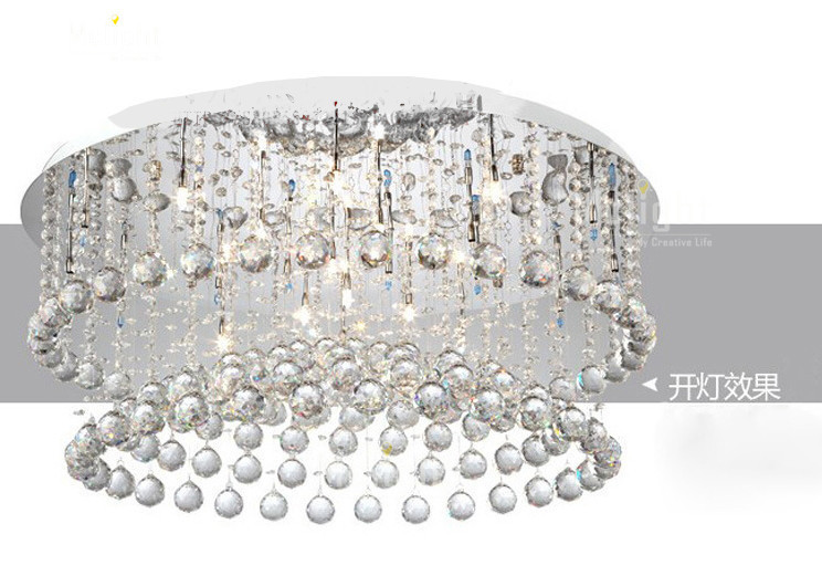 2015 new design clear crystal light fixture home decorative lustre de sala crystal ceiling light round crystal lamp mc0559