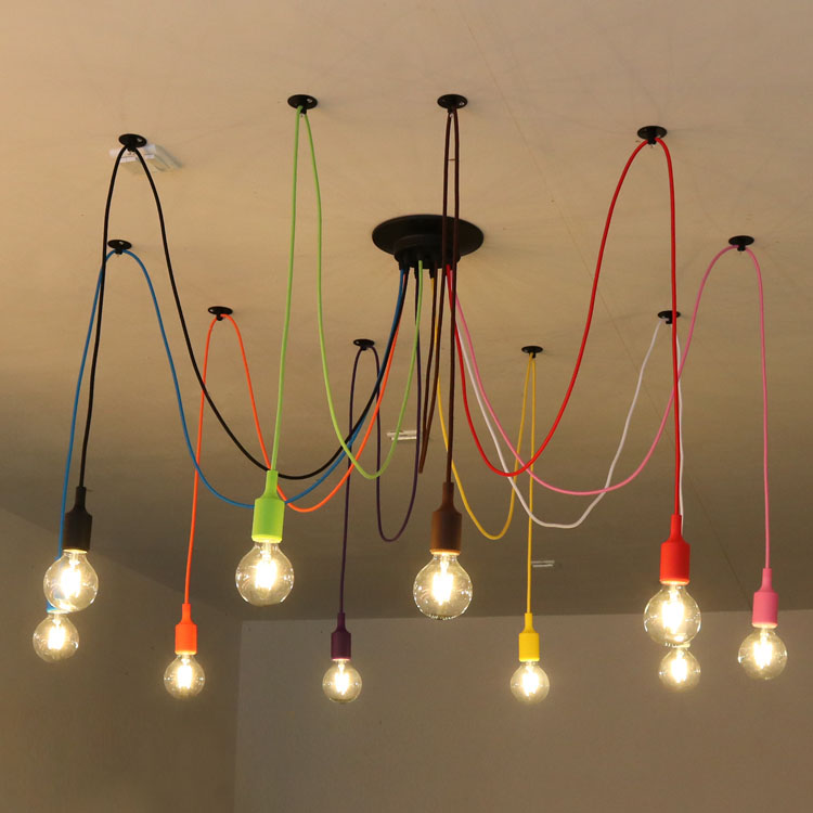 2016 colorful nordic retro industrial vintage edison bulb pendant lights edison lamp adjustable diy art plastic pendant lamp