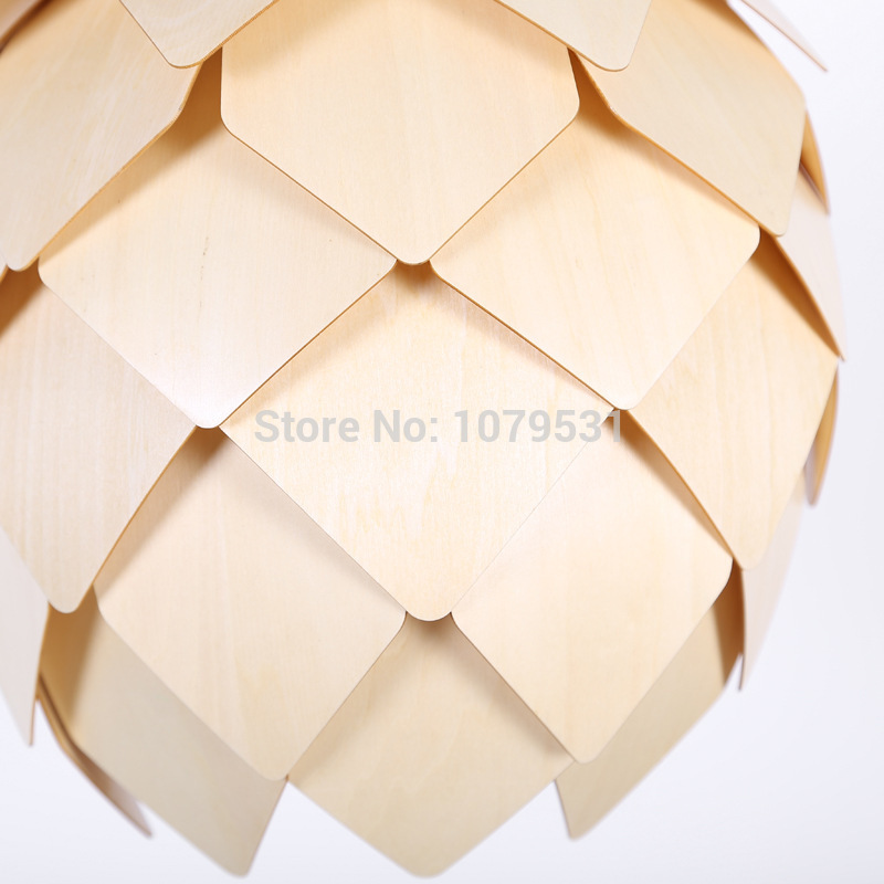 2016 new modern design diy style wooden pinecone shape small pendant lights suspension lamps for home decor