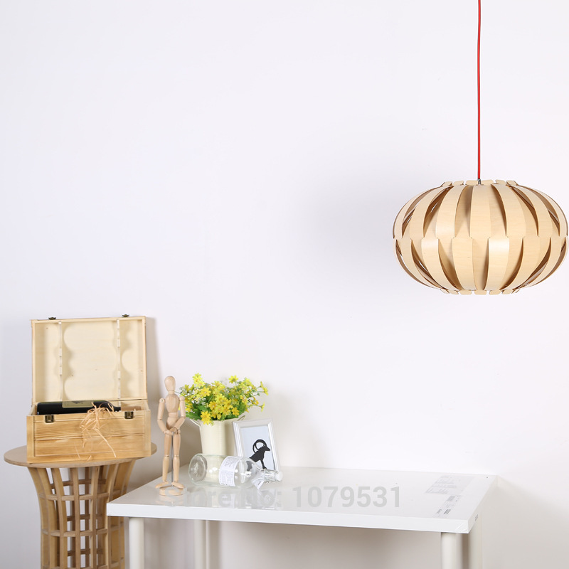 2016 new modern design diy style wooden pumpkin shape small pendant lights suspension lamps for home decor