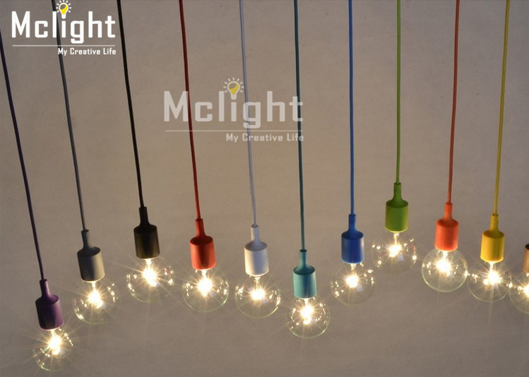 3pc/lot colorful chandelier light e27 socket suspension drop lamp modern vintage edison bulbs bar restaurant dinning room light