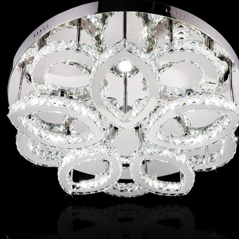 80cm foyer modern petals luxury flower crystal ceiling light led ceiling lights fixture living room ceiling led lamp lighting