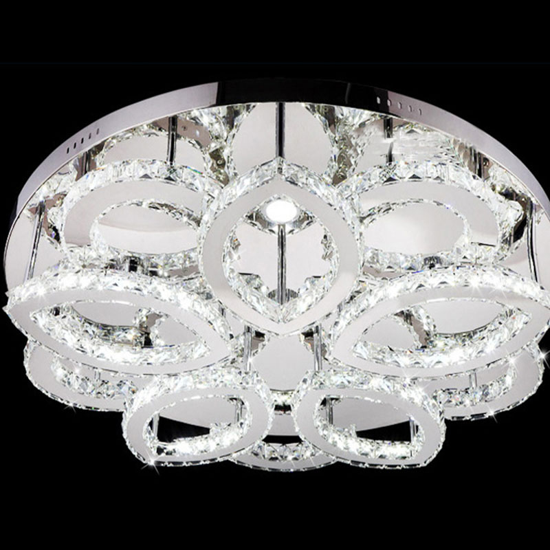 80cm foyer modern petals luxury flower crystal ceiling light led ceiling lights fixture living room ceiling led lamp lighting