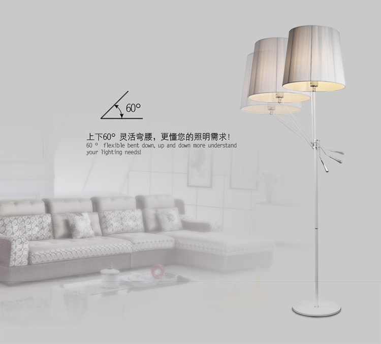 adjustable swing arm floor lamp living room bed room rocker arm floor light 110-240v black/white/silver