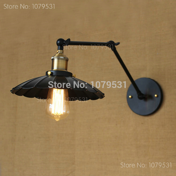 american country retro umbrella wall lamp rh loft restaurant bedside two swing arm wall sconce lighting - Click Image to Close