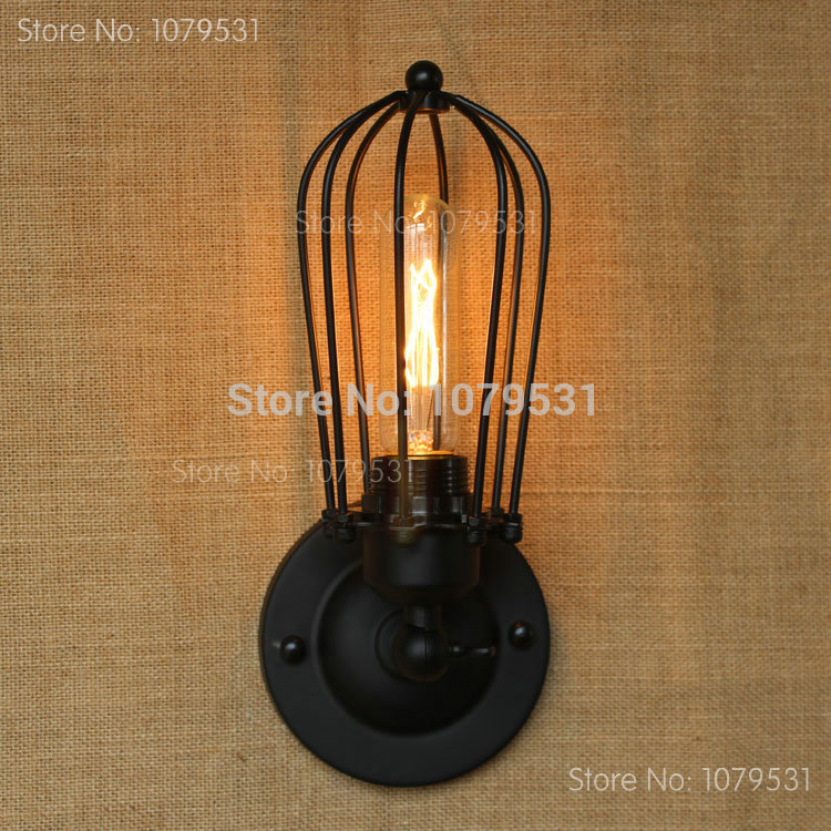 american industrial loft wall lamps vintage iron aisle wall light for home decoration,coffee bar cage corridor wall lamp - Click Image to Close