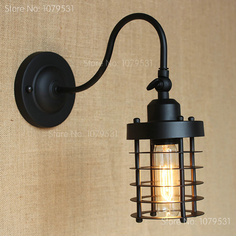 american industrial vintage loft wall lamps aisle vintage iron bend arm wall light for home decoration,coffe bar beside lamp - Click Image to Close