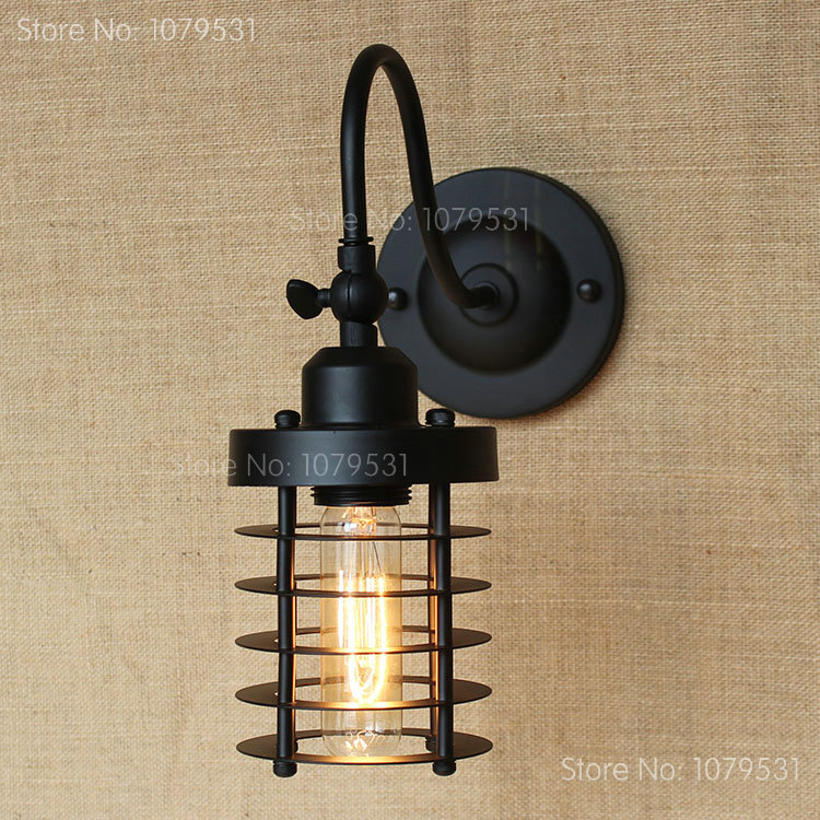 american industrial vintage loft wall lamps aisle vintage iron bend arm wall light for home decoration,coffe bar beside lamp - Click Image to Close