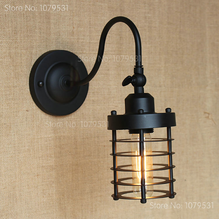 american industrial vintage loft wall lamps aisle vintage iron bend arm wall light for home decoration,coffe bar beside lamp