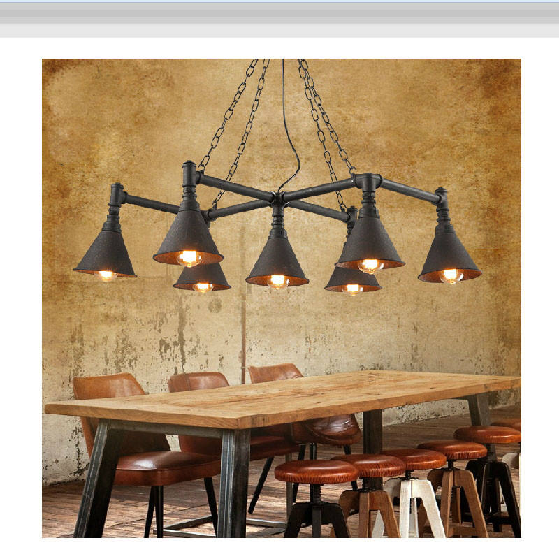 black american loft vintage retro pulley wrought iron chandelier industrial lamps e27 edison pendant lamp home light fixtures
