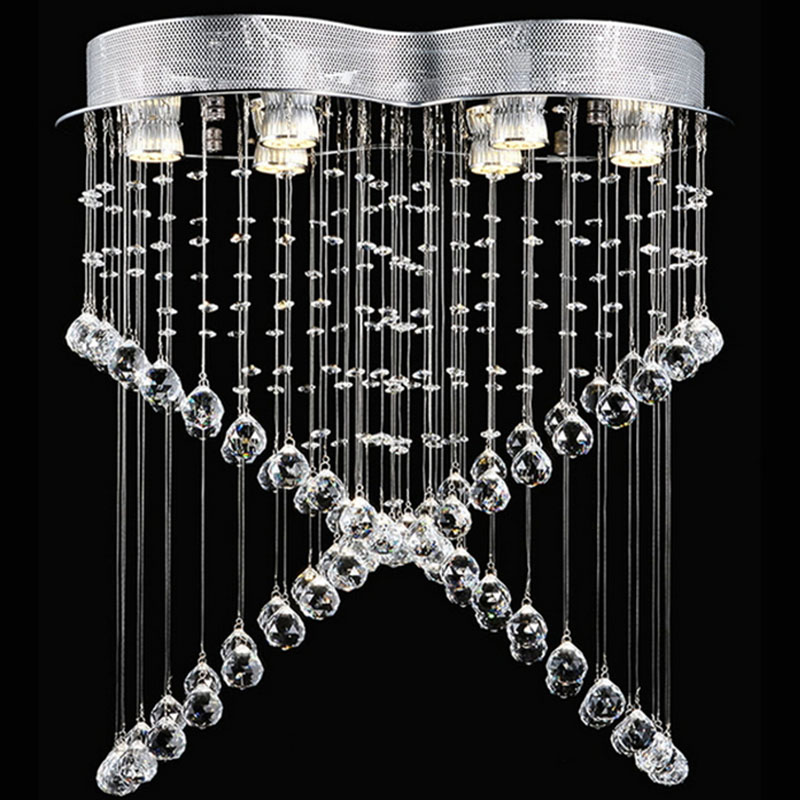 contemporary crystal celling light k9 crystal lamp for restaurant dining room sitting room led abnormity line lighting fixture