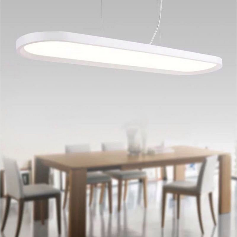 creative flush mount white led chandelier light fixture for dining room restaurant rectangular hanging pendant lamp