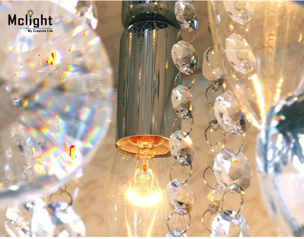 crystal ceiling light fixture with fabric lampshade mc0581