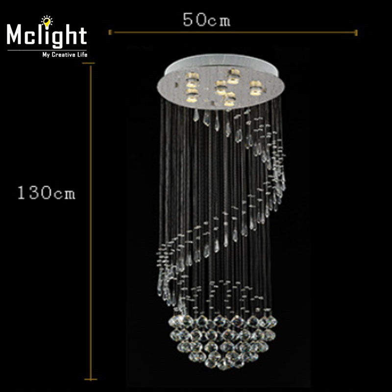 decorative crystal ceiling lamp spiral crystal light fixture lustres de sala for stair villa staircase lamp lighting mc0537
