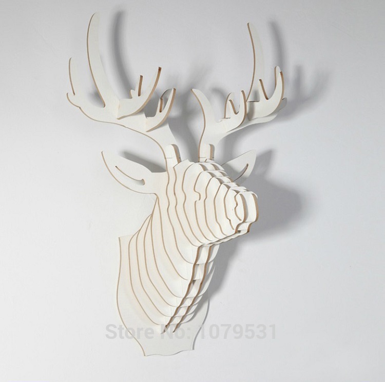 deer head,home decoration,wall art diy wooden craft wall decor wall stickers home decor,christmas decoration,wood animal 9 color