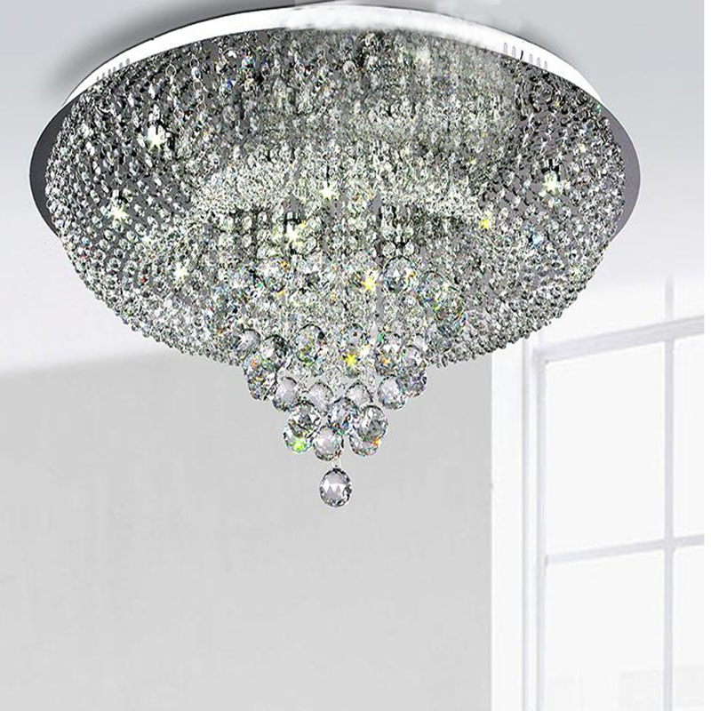 diameter 600mm round crystal ceiling lights fixture lustre de cristal lamp, crystal stair light for and foyer / hallyway