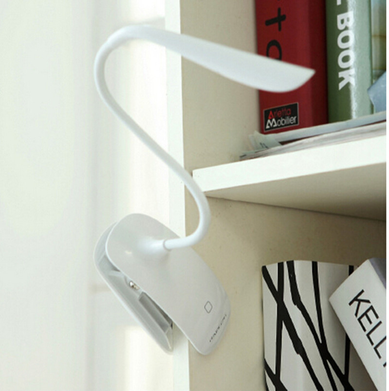 fashional portable reading light touch switch adjustable intensity usb rechargeable led desk table lamp with clip