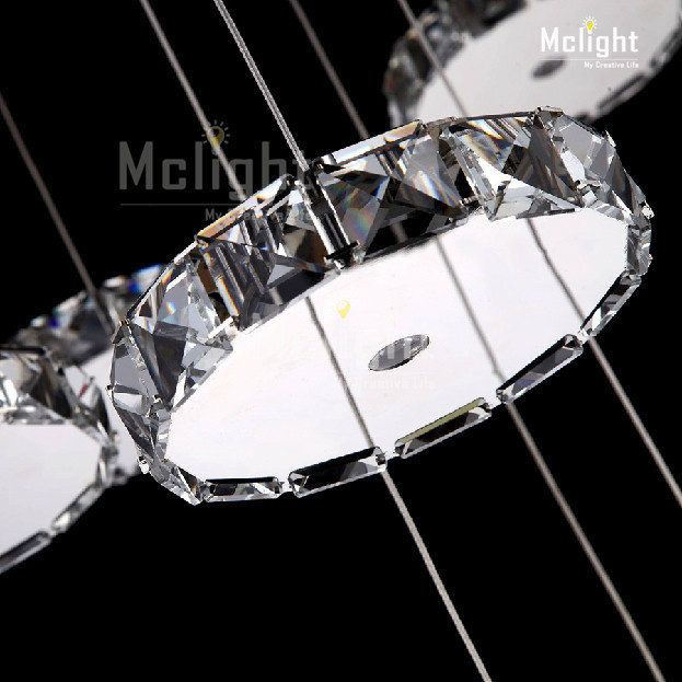 large led crystal ceiling light fixture crystal ring lustre lamp led light for stairs staircase hallway, lobby mc0570