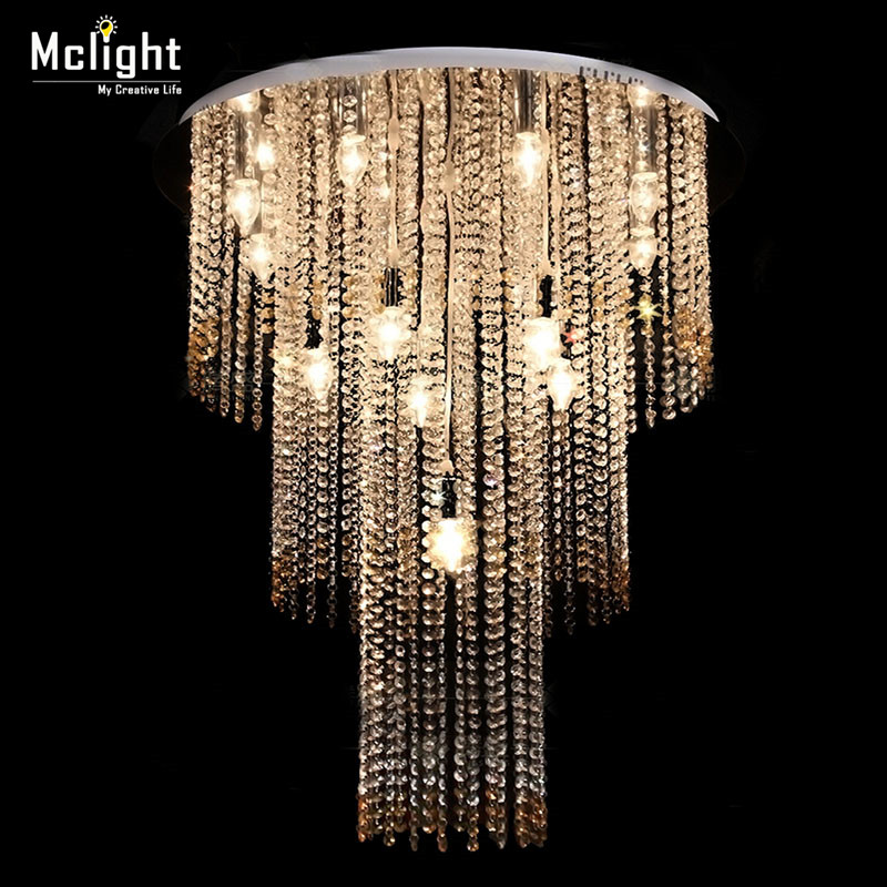 large size modern crystal chandelier lamp, large lustres crystal light fixture cristal lamp for staircase foyer hallway
