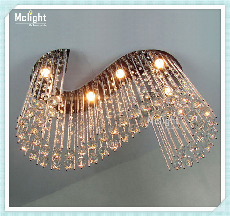 lustre modern chandelier 6pcs gu10 light k9 crystal ball s shape rain drop luminaire decoration luster pendant lamp chandeliers