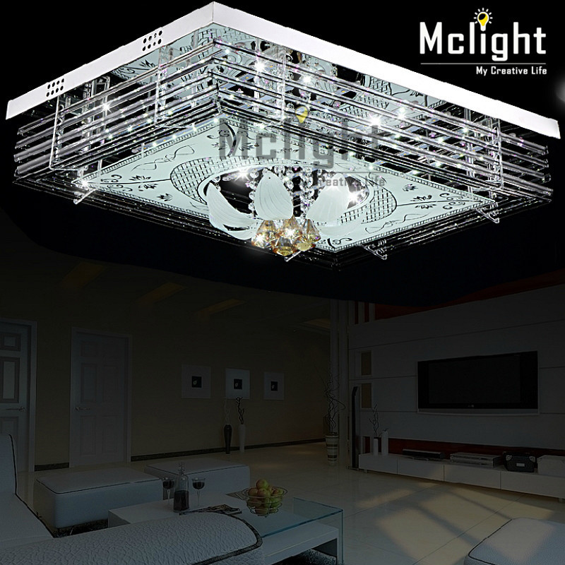 modern brief fashion led crystal lamp living room lights ceiling lamp bedroom light rectangle lamp