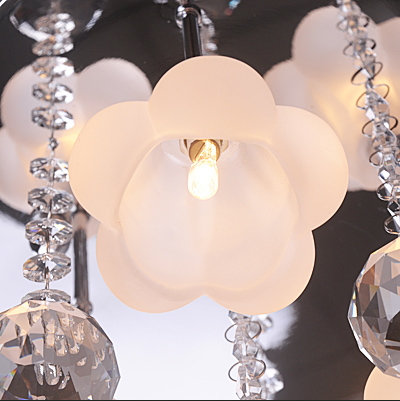 modern crystal led ceiling light polish chrome restaurant diningkid's children's kitchen room flower lamp hanging lights fixture