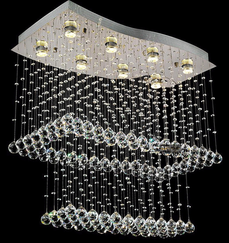 modern crystal led celling lights for living room villa staircase lamps hall foyer long stair lighting fixture for el