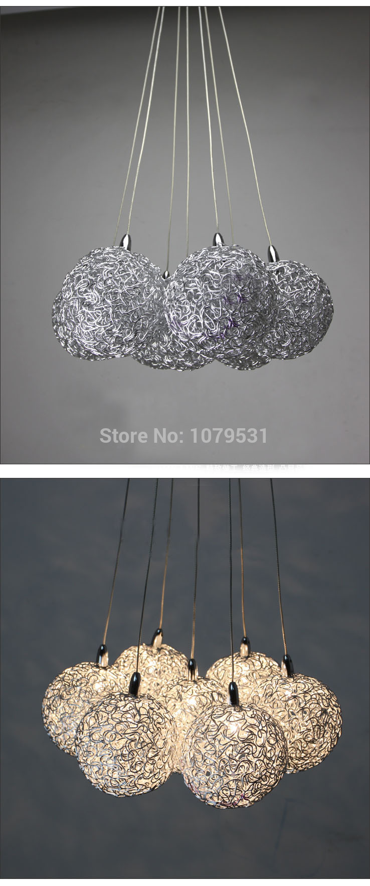 modern g4 10 lights source aluminum wire shade pendant lamp chandelier lighting