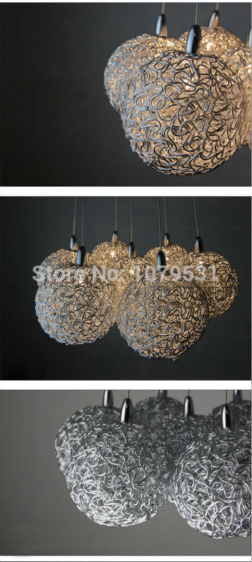 modern g4 10 lights source aluminum wire shade pendant lamp chandelier lighting