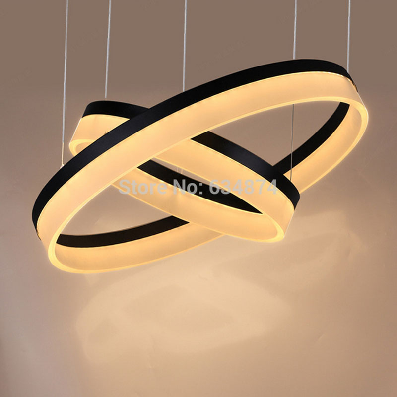 modern led chandelier ring light led acylic ring circle suspension drop hanging light