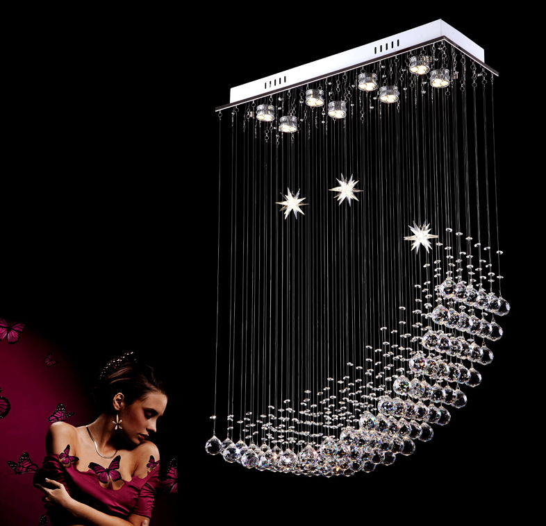 modern luster de crystal chandelier large cristal lighting fixtures el projects staircase lamps restaurant villa foyer lights