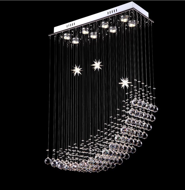 modern luster de crystal chandelier large cristal lighting fixtures el projects staircase lamps restaurant villa foyer lights